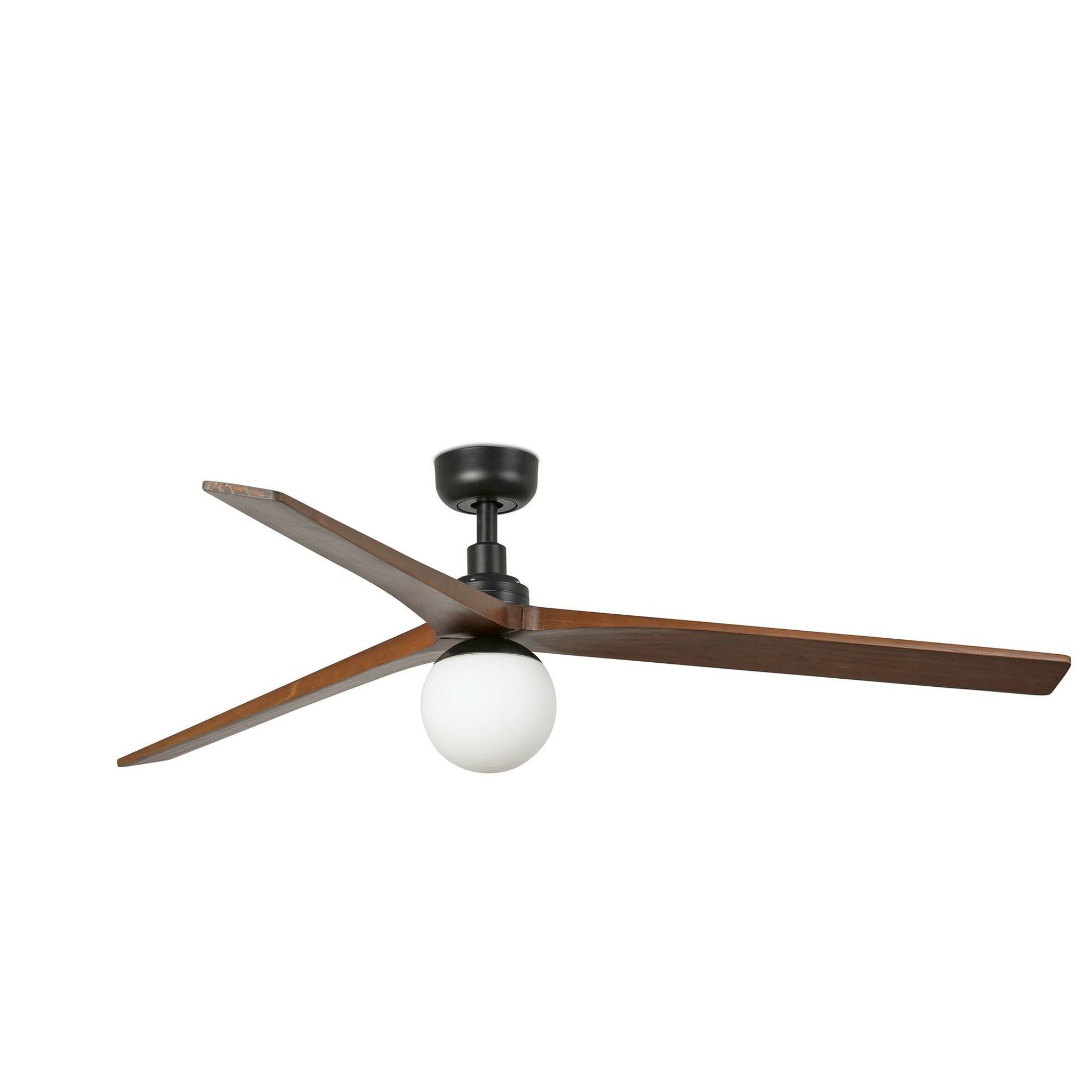Faro - Klim L Ventilateur noir/noyer DC E27