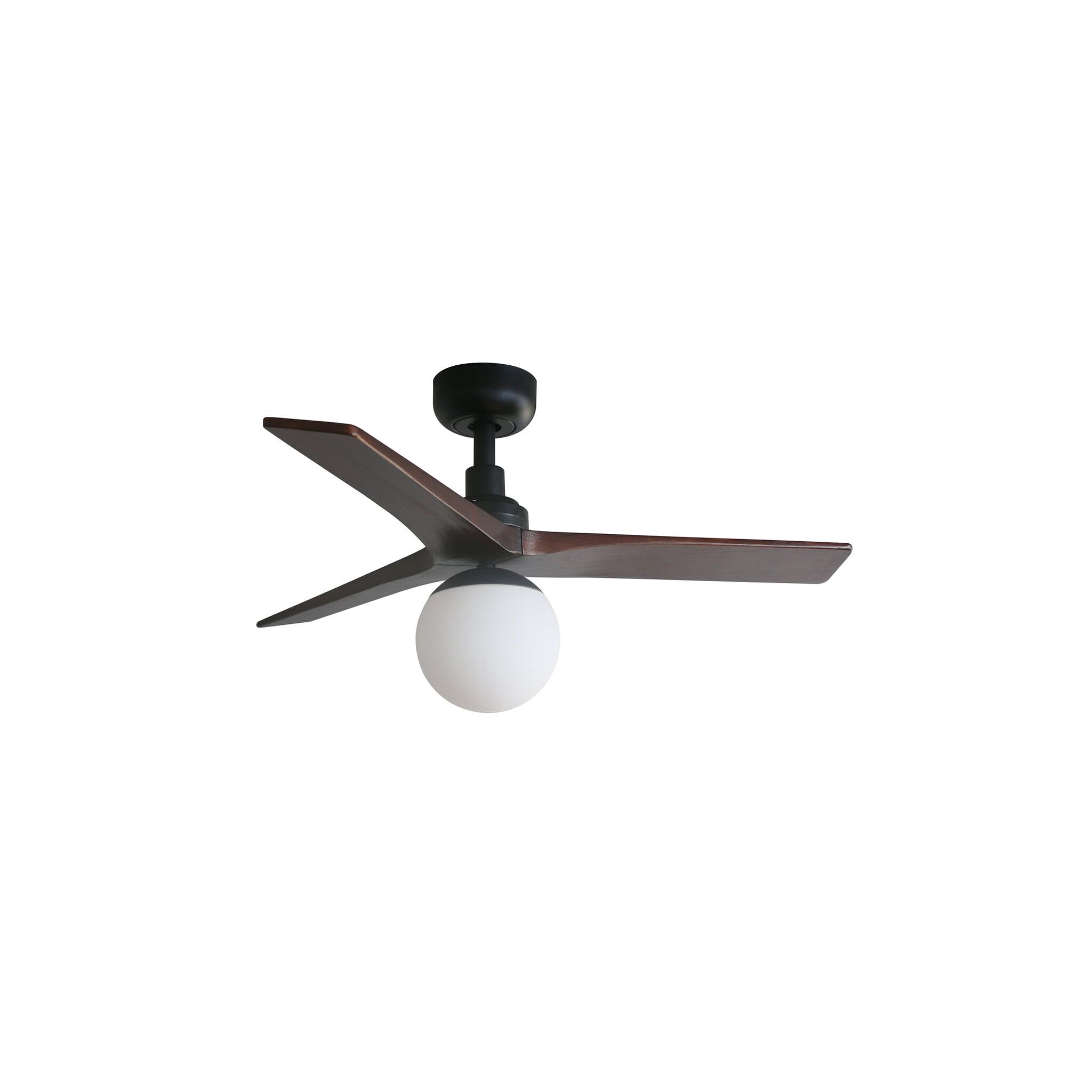 Faro - Klim S Ventilateur noir/noyer DC E27 smart