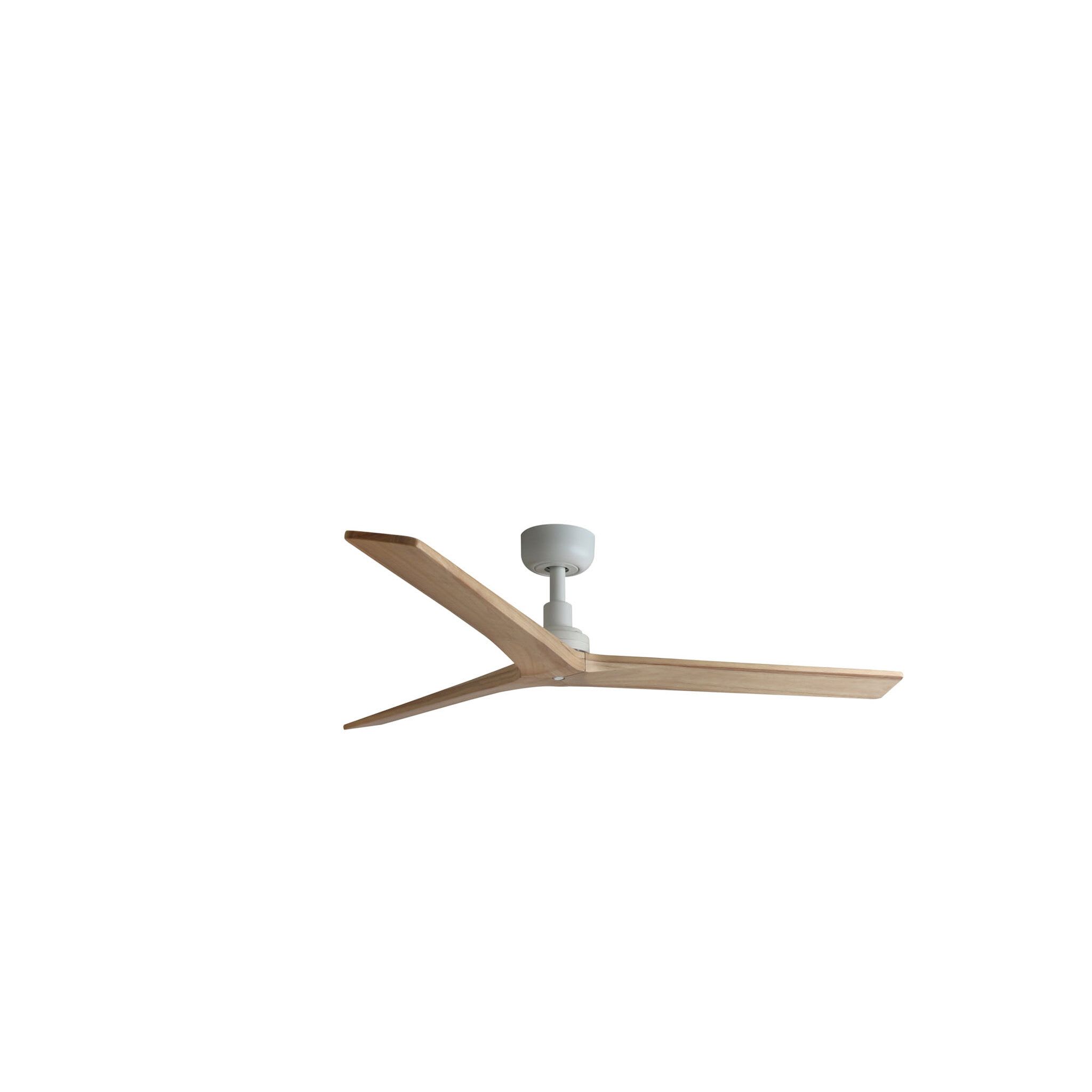 Faro - Klim M Ventilateur blanc/bois chêne DC smart