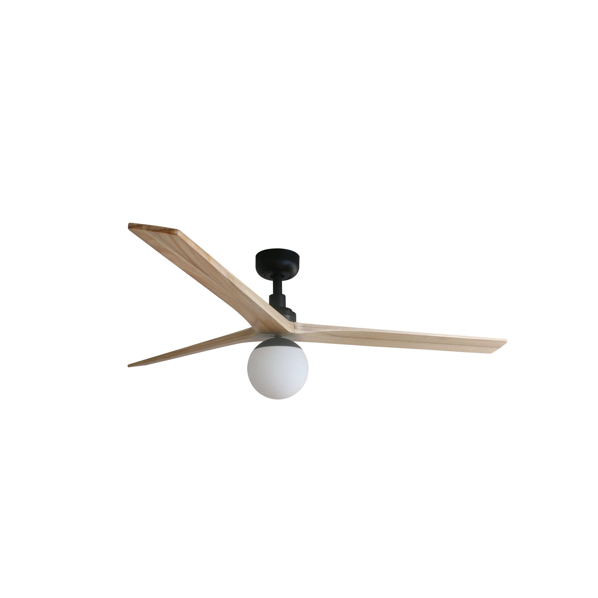 Faro - Klim L Ventilateur noir/bois chêne DC E27 smart