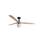 Faro - Klim L Ventilateur noir/bois chêne DC E27 smart