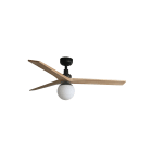 Faro - Klim M Ventilateur noir/bois chêne DC E27