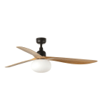 Faro - OUTWOOD : ventilateur extérieur marron avec éclairage, IP44, par Faro Lab