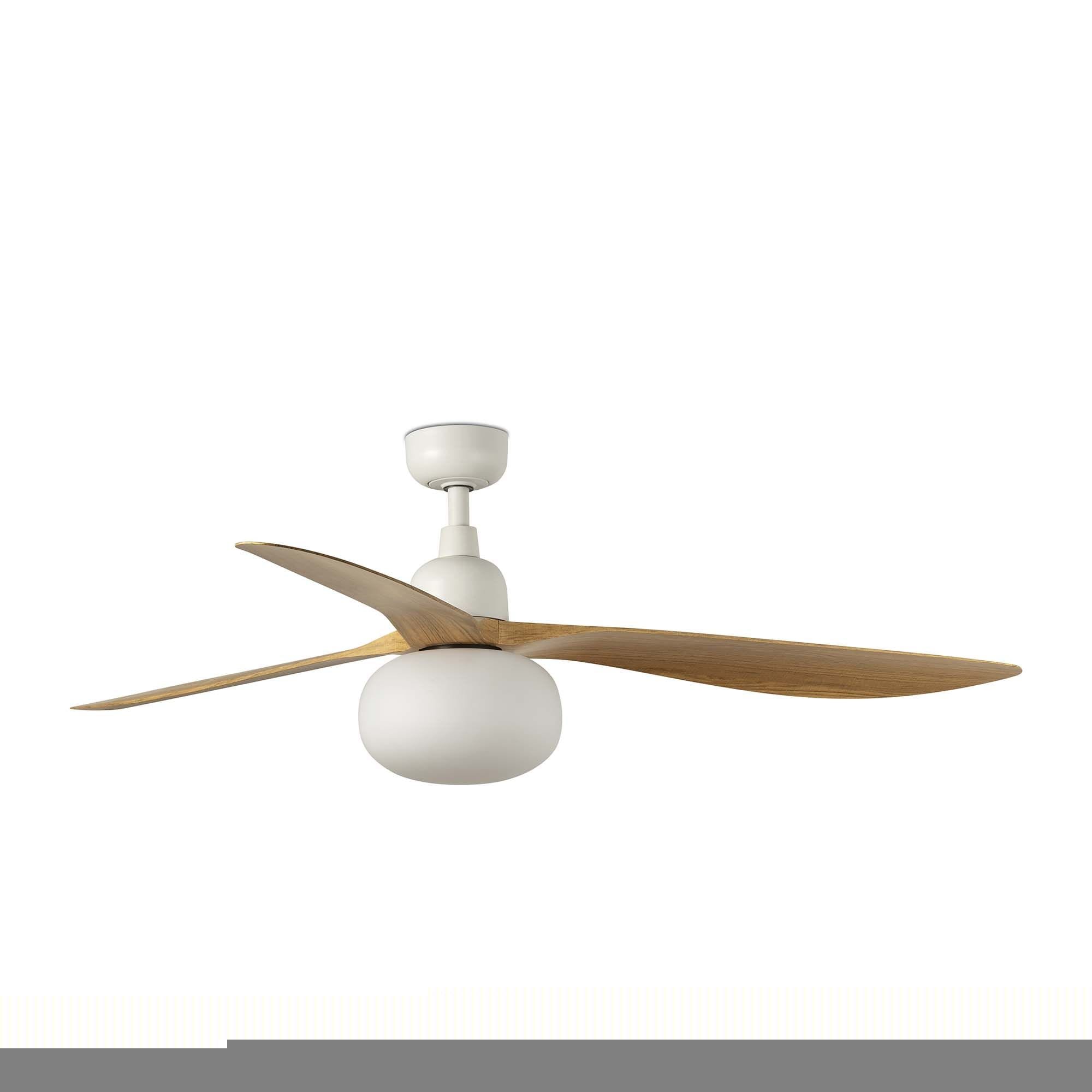 Faro - OUTWOOD : ventilateur extérieur marron avec éclairage, IP44, par Faro Lab