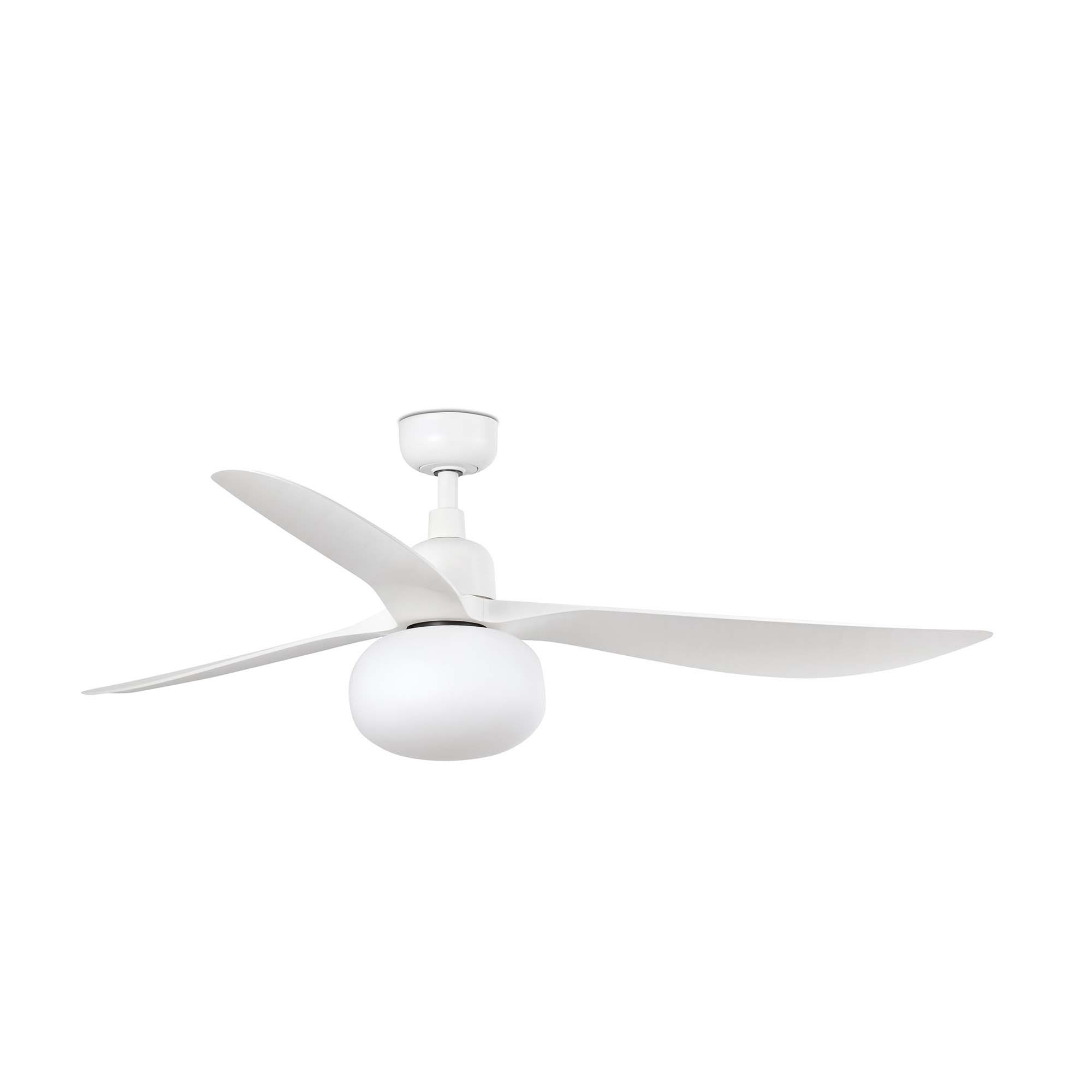 Faro - OUTWOOD L : ventilateur extérieur, blanc IP44, avec Kit de lumière conçu par Far
