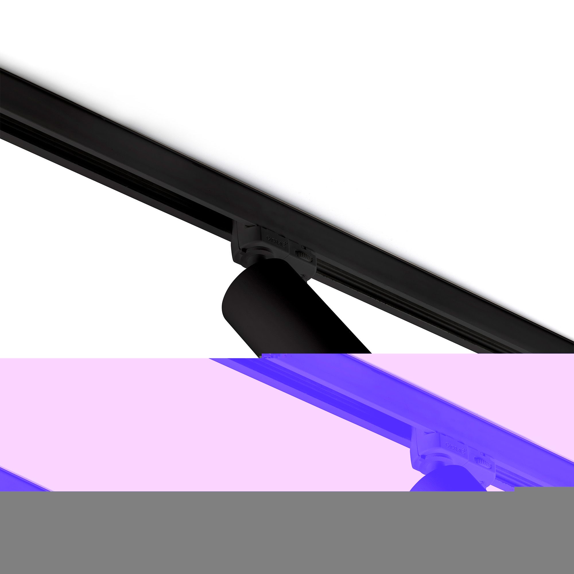 Faro - Projecteur STAN LED sur rail noir 3000K, lumière chaleureuse et design élégant.