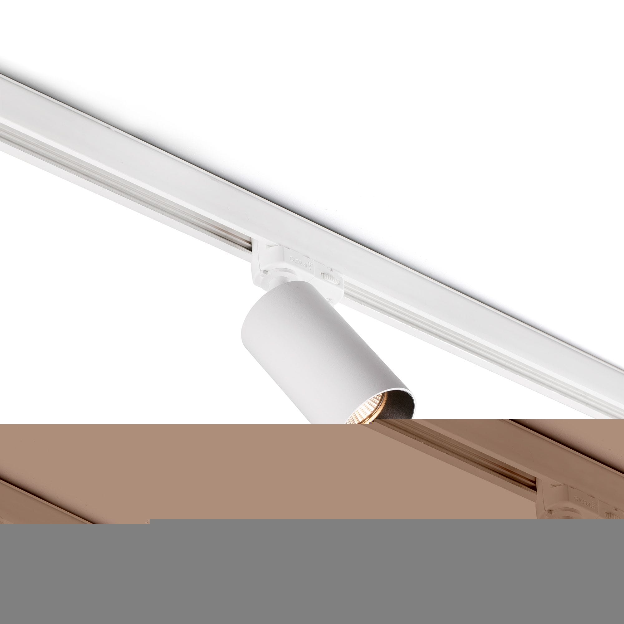 Faro - Projecteur STAN LED sur rail blanc 3000K, lumière chaleureuse et design élégant.