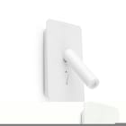 Faro - SUAU, applique minimaliste blanche avec entrée USB C, parfaite pour la lecture.