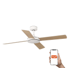 Faro - Ventilateur de plafond MALLORCA L, 4 pales réversibles, blanc/érable, TUYA