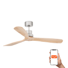 Faro - Ventilateur plafond LANTAU L, design moderne, 3 pales en pin, Smart Tuya