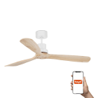 Faro - Ventilateur plafond LANTAU L, design moderne, 3 pales en pin, Smart Tuya