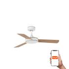 Faro - Ventilateur de plafond MINI MALLORCA S, 3 pales réversibles, blanc/érable, TUYA