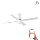 Faro - Ventilateur de plafond FRASER XL blanc avec éclairage LED 16W et Smart Tuya