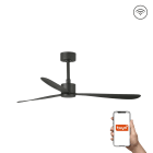 Faro - Ventilateur de plafond Amelia noir, design léger et organique, Smart Tuya