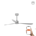 Faro - Ventilateur de plafond Amelia gris, design léger et organique, Smart Tuya