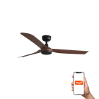 Faro - Ventilateur de plafond noir/noyer PUNT M avec 3 lames, design moderne et système