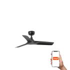 Faro - Ventilateur HEY S noir avec 3 pales, design Faro Lab, système Smart Tuya intégré