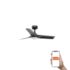 Faro - Ventilateur HEY S noir avec 3 pales, LED 10W et système Smart Tuya