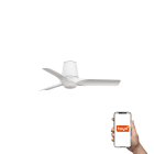 Faro - Ventilateur HEY TUB S blanc, 3 pales, LED 10W, Smart Tuya, plafond sans tige