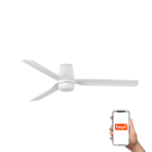 Faro - Ventilateur plafond PUNT TUB M blanc avec éclairage LED 18W et Smart Tuya