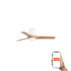 Faro - Ventilateur plafond en bois FSC avec éclairage LED 10W, version blanche