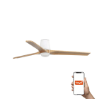 Faro - Ventilateur plafond en bois FSC avec éclairage LED 10W, version blanche