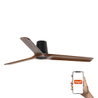 Faro - Ventilateur de plafond FSC avec 3 pales en bois foncé, version sans tige