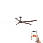 Faro - BIGWOOD, version noire, 5 pales en pin, ventilateur avec système Smart Tuya