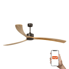 Faro - Ventilateur KAUAI XXL marron, 3 lames, grand format, Smart Tuya intégré