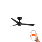 Faro - Ventilateur plafond SFERA S noir, 3 lames, design minimaliste, Smart Tuya