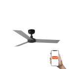 Faro - Ventilateur de plafond CRUISER S noir/aluminium, 3 lames, design moderne, Smart