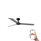 Faro - Ventilateur de plafond CRUISER L noir/aluminium, 3 lames, design moderne, Smart