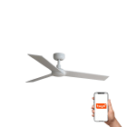 Faro - Ventilateur de plafond RUDDER S blanc avec 3 pales en frêne et système Smart Tuy