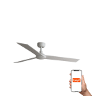 Faro - Ventilateur de plafond RUDDER L blanc avec 3 pales en frêne et système Smart Tuy