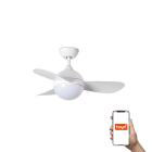 Faro - HVAR, ventilateur plafond blanc avec éclairage 24W, 3 pales, Smart Tuya