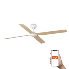 Faro - Ventilateur de plafond RUDDER L blanc avec 4 pales en frêne et système Smart Tuy