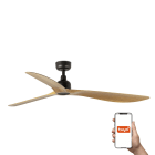 Faro - Ventilateur de plafond marron/bois IP44, adapté à l?extérieur, résistant aux UV.