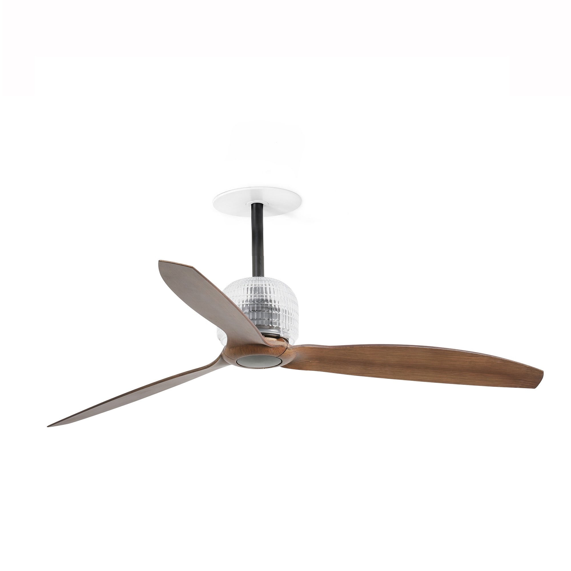 Faro - Deco Ventilateur de plafond encastrable Ø1280 noir 3 pâles Nogal