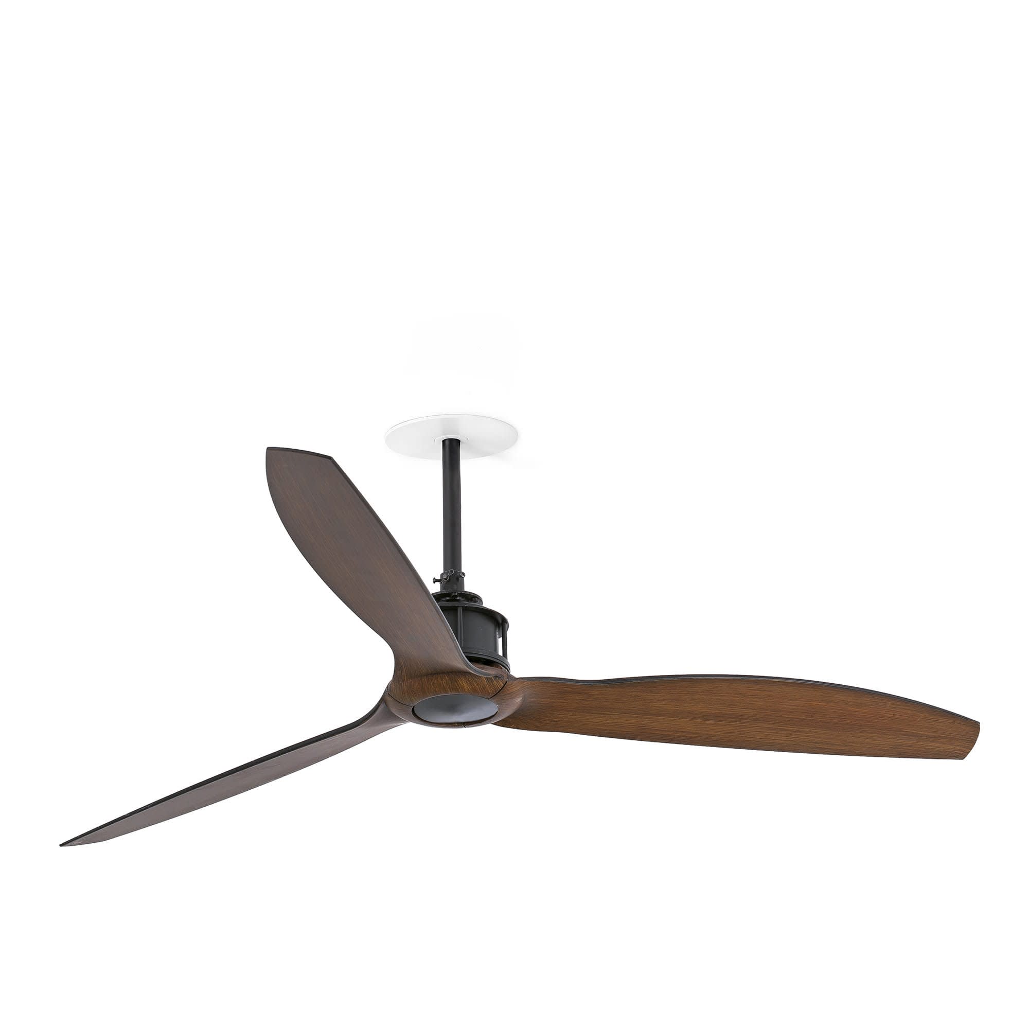 Faro - Just Ventilateur de plafond M encastrable Ø1280 noir 3 pâles Nogal