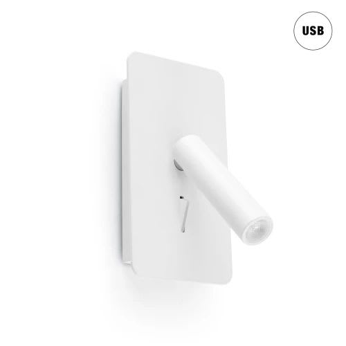 Faro - Suau Led Lampe Applique Blanche Usb HIGH POWER LED 50/60Hz 3W3000K IP 20 140lm c