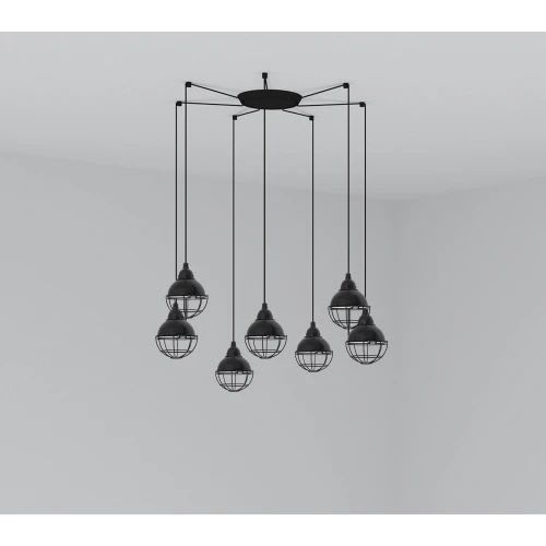 Faro - Claire Lampe Suspension Noire 7L E27 50/60Hz 15W IP 20 classeI 100V-240V