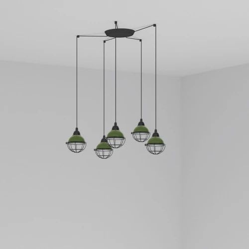 Faro - Claire Lampe Suspension Verte 5L E27 50/60Hz 15W IP 20 classeI 100V-240V