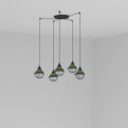 Faro - Claire Lampe Suspension Verte 5L E27 50/60Hz 15W IP 20 classeI 100V-240V
