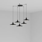 Faro - Lang Lampe Suspension Noire 5L E27 50/60Hz 15W IP 20 classeI 100V-240V
