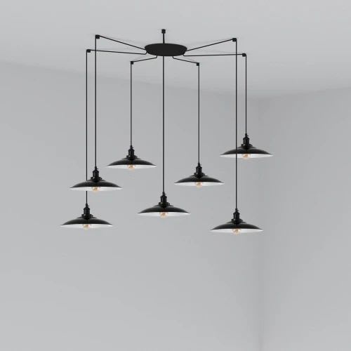 Faro - Lang Lampe Suspension Noire 7L E27 50/60Hz 15W IP 20 classeI 100V-240V