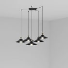Faro - Marlin Lampe Suspension Noire 5L E27 50/60Hz 15W IP 20 classeI 100V-240V
