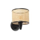 Faro - Mambo Lampe Applique Noire/Rotin E27 50/60Hz 15W IP 20 classe I100V-240V
