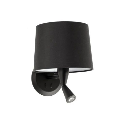 Faro - Conga Lampe Applique Avec Lecteur Noire/Noire E27 50/60Hz 15W IP 20classe I 100V