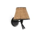 Faro - SUMBA Lampe applique noire/rotin avec lecteur E27 50/60Hz 15W IP 20classe I 100V