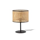 Faro - Mambo Lampe De Table Avec Un Noire/Rotin E27 50/60Hz 15W IP20 classe II 100V-240